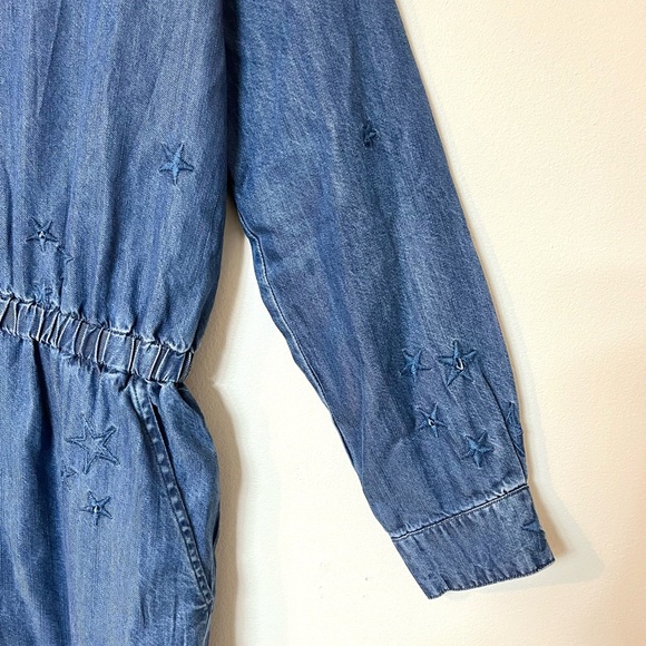 JOHNNY WAS Halley Jumpsuit Denim Blue Embroidered Star Size Small ($310) Western - Picture 7 of 8